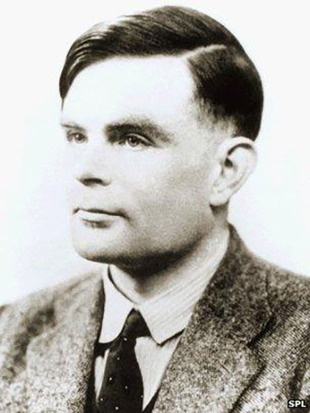 Black and white portrait of mathematician, computer scientist, Alan Turing