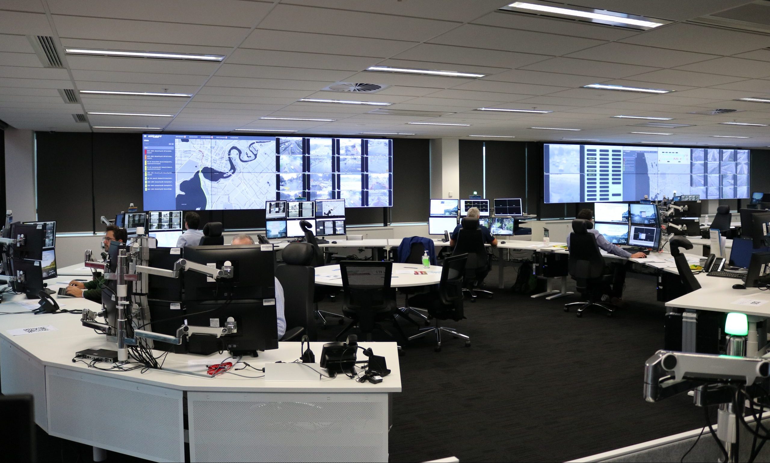 The main roads real-time operations control room in Perth, Western Australia