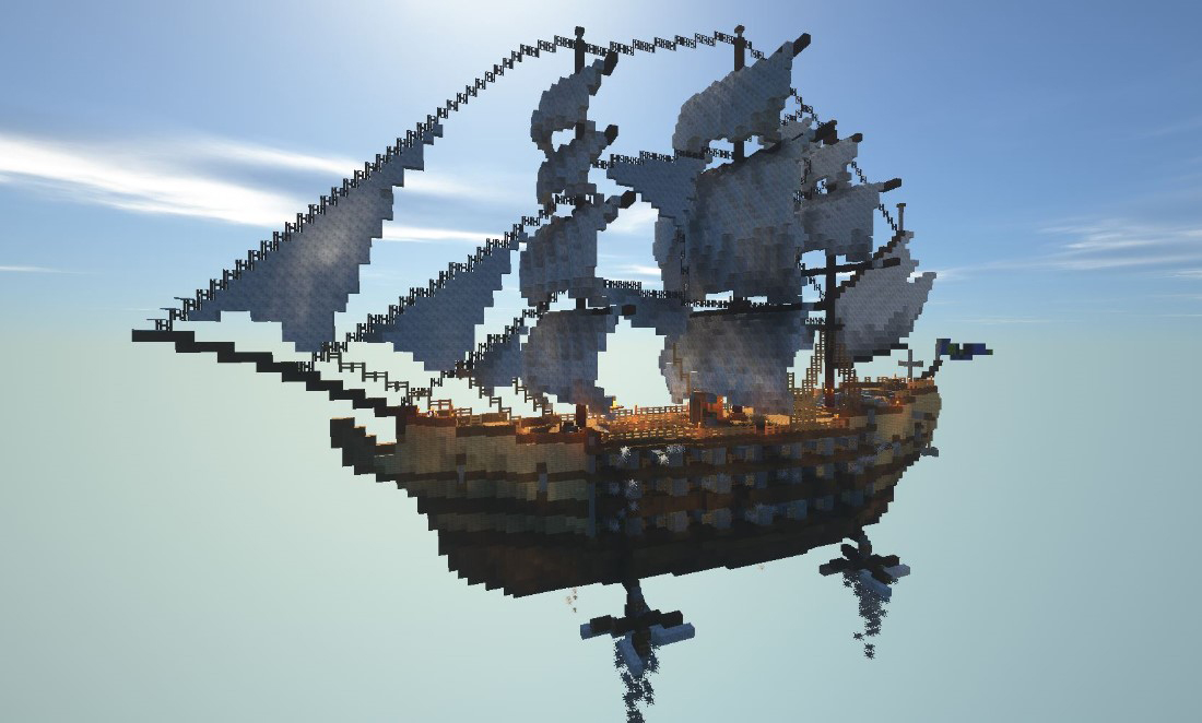 Pirate ship built in Minecraft