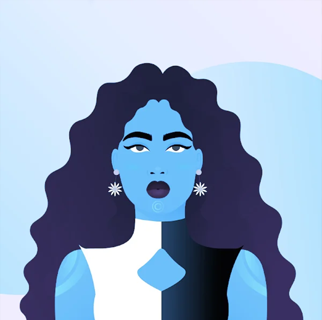 A digital illustration of a women